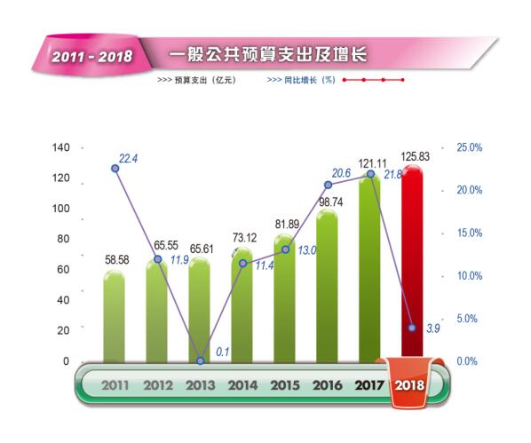 2018一般公共预算支出及增长